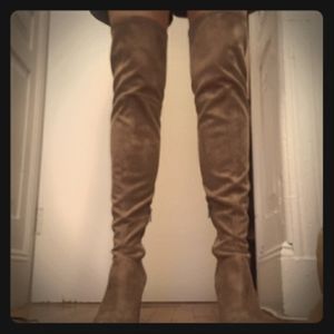 Over the knee suede gray boots, never worn